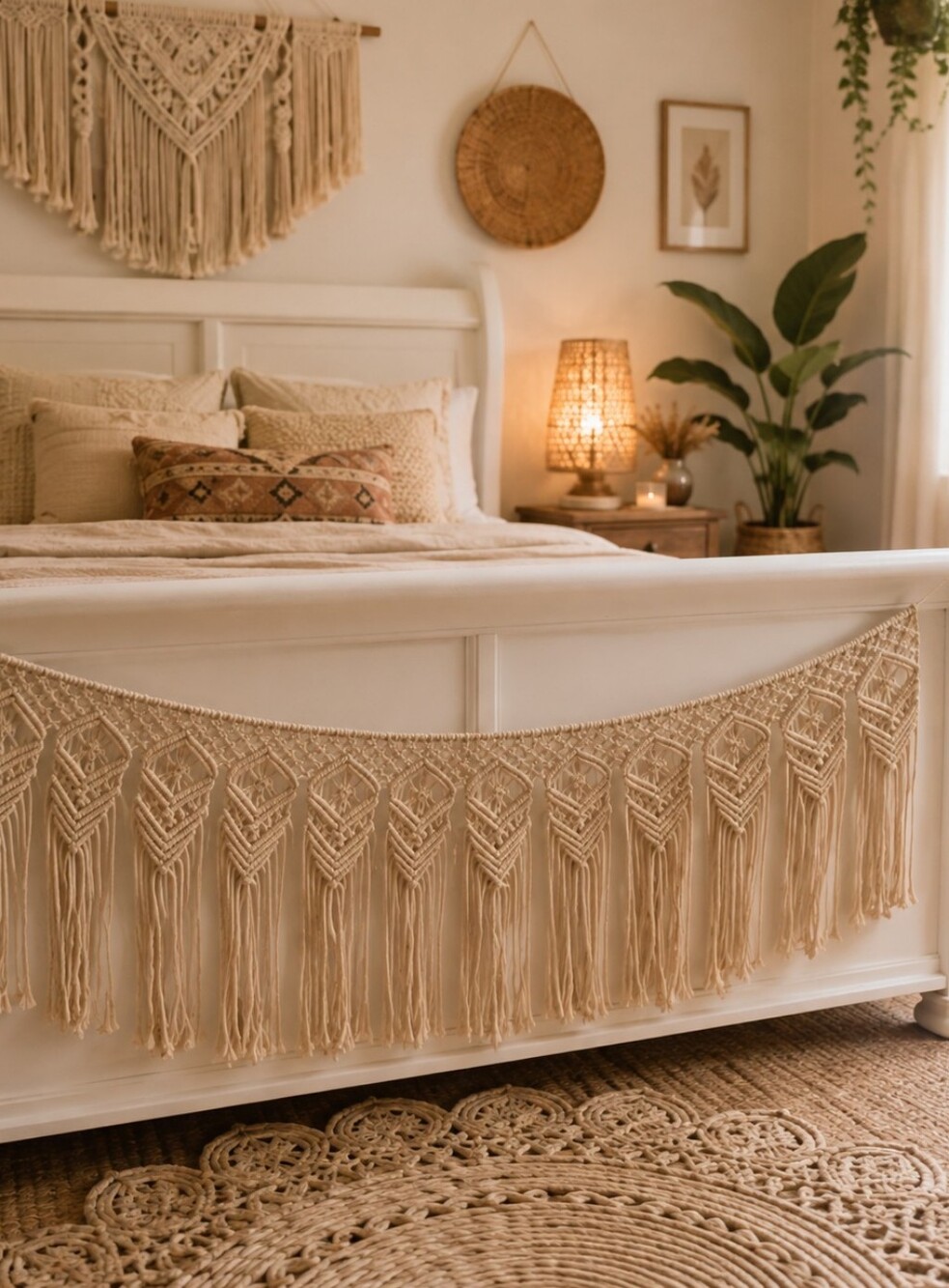 Handmade Macramé Fringe Garland - Cream